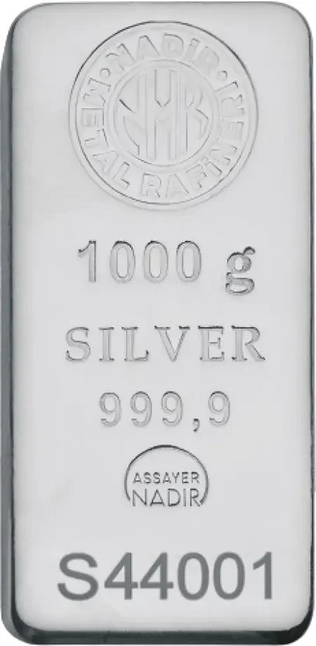 מטיל כסף 1 קילו .9999 — Nadir Metal Rafineri