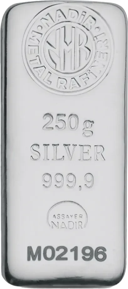 מטיל כסף 250 גרם .9999 — Nadir Metal Rafineri
